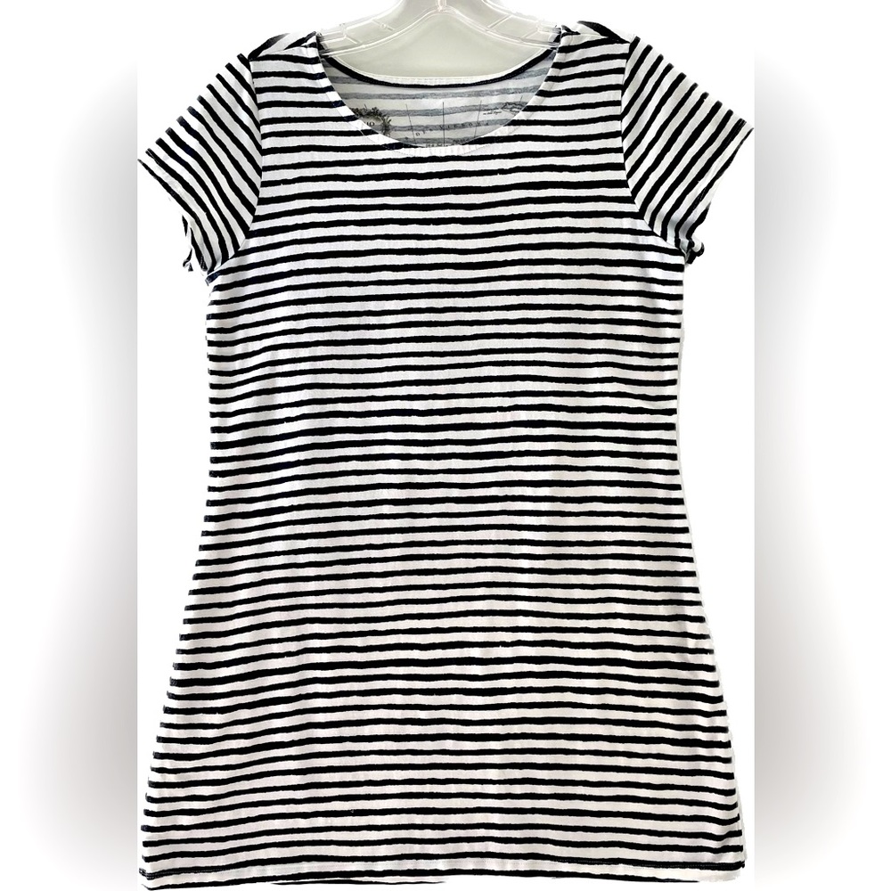 HIHO mini t-shirt dress striped stretch jersey navy white nautical beach pool